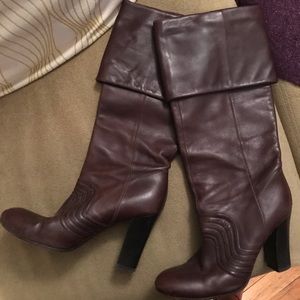 Miss Sixty Brown Leather Boot w Red Suede Accent